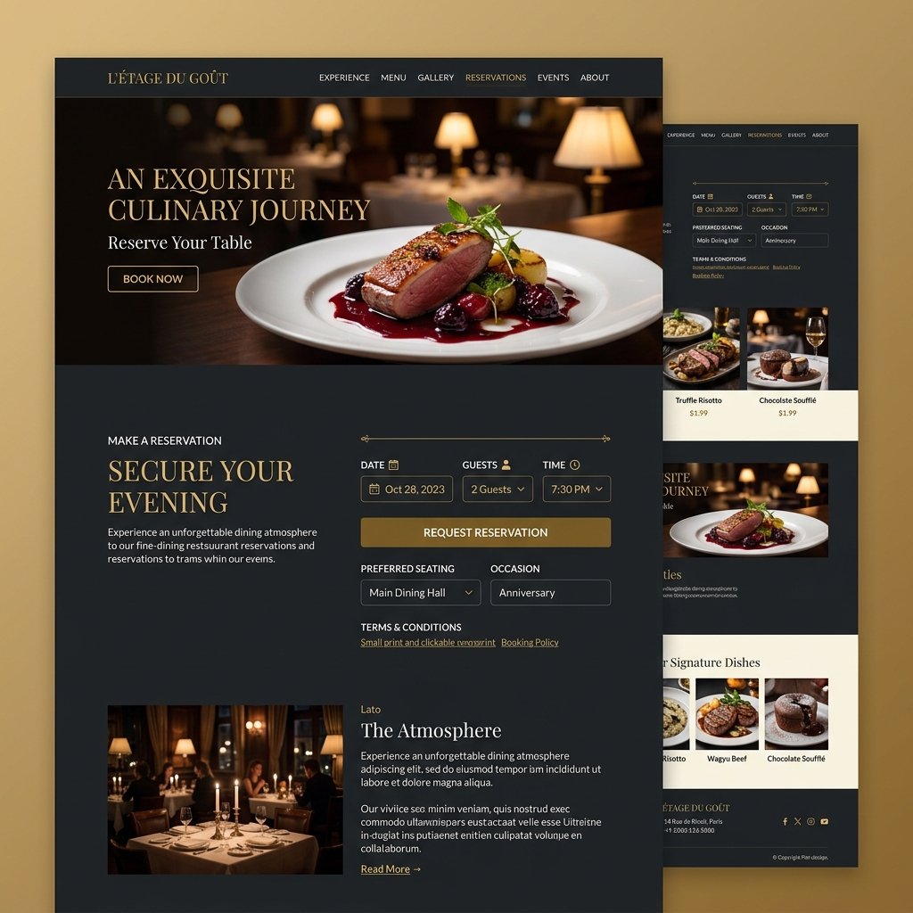 Elegant reservation platform for fine dining restaurants