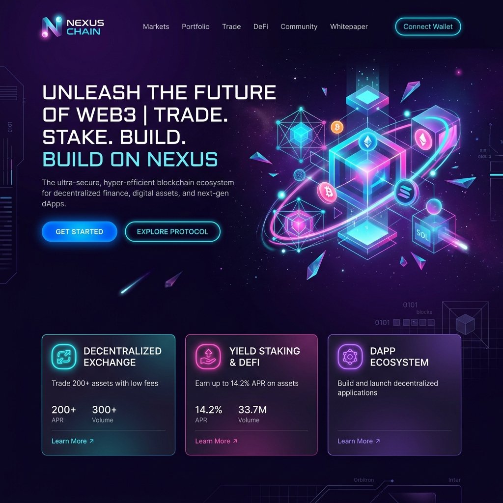 Futuristic Web3 cryptocurrency trading platform